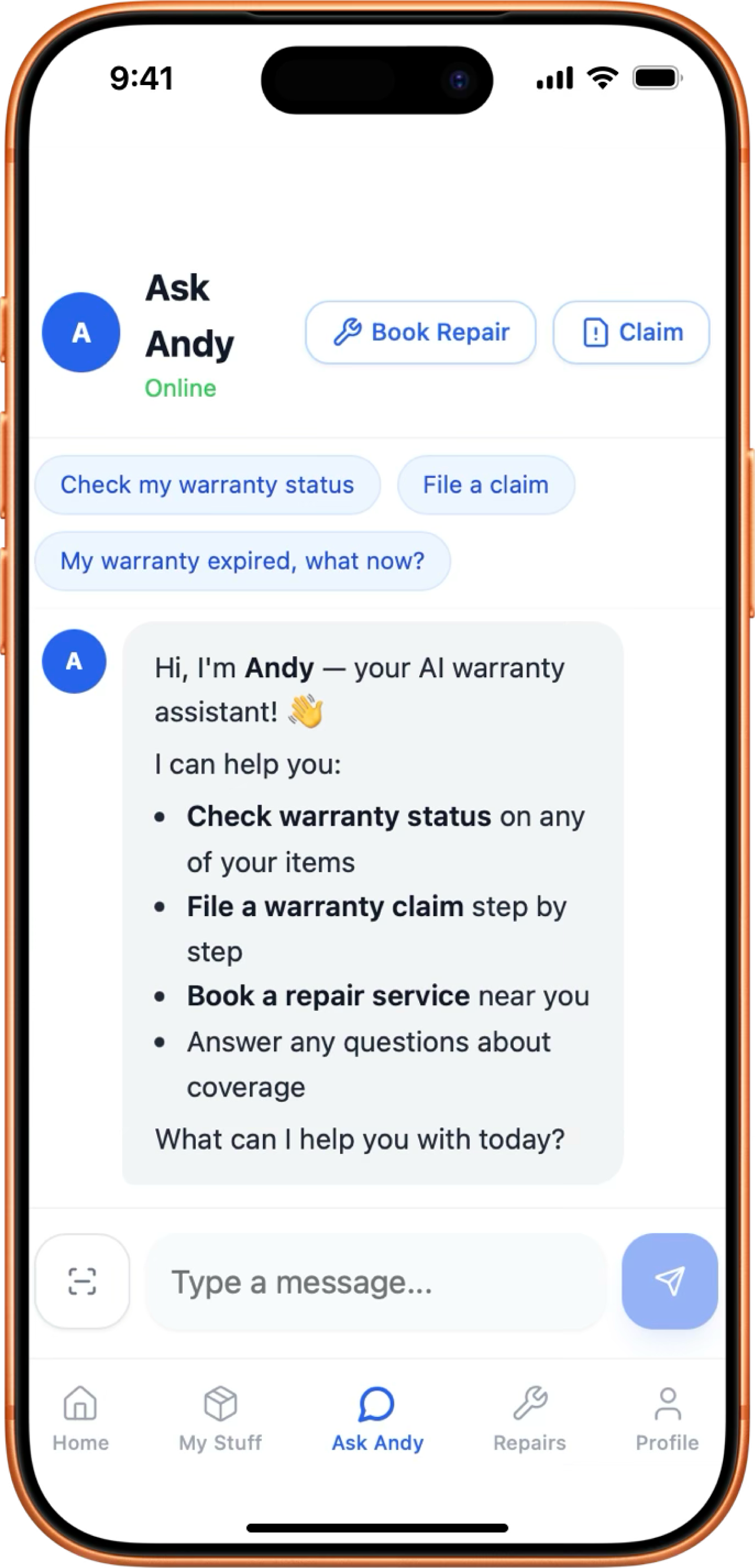 OwnWise Andy claim intro